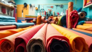 Gebruik van skai leer in een kleurrijke werkplaats met diverse texturen.