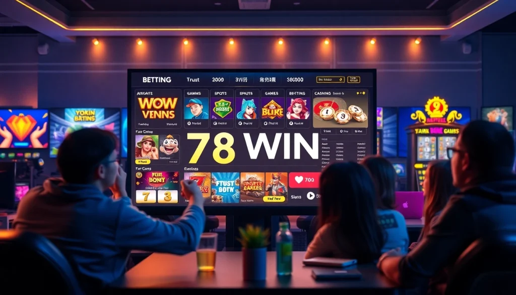 Captivating online betting scene showcasing เจ้ามือรับแทง 78WIN casino experience with games and vibrant ambiance.