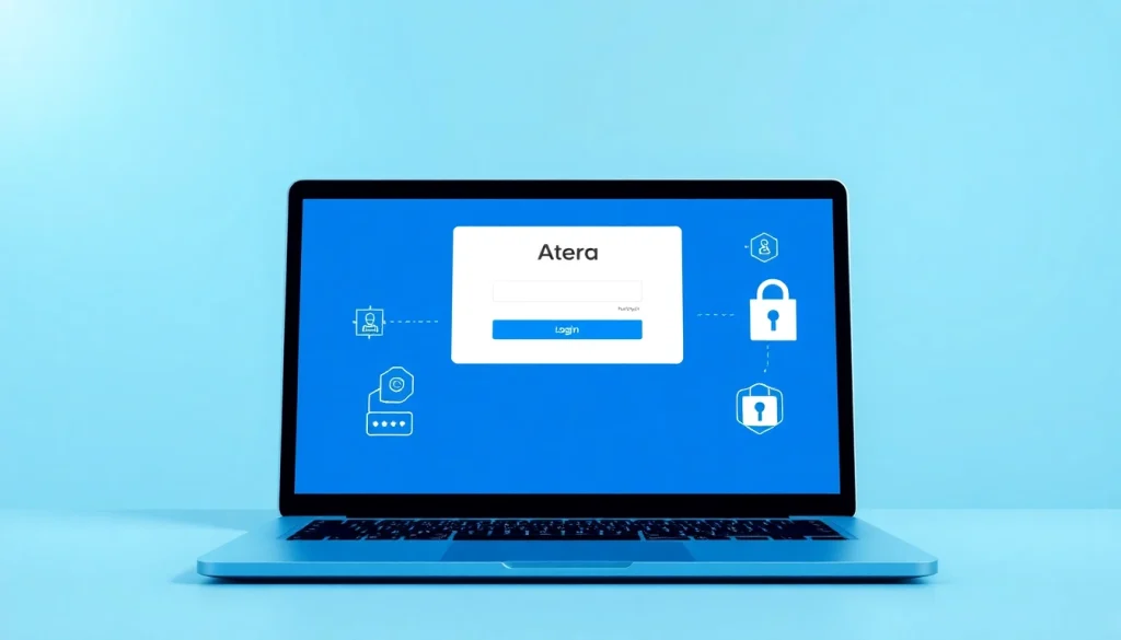Atera login interface showcasing secure authentication steps and guidelines.