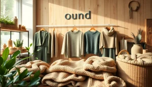 Showcase luxurious handmade clothing at https://www.ound-ound.com featuring natural textures and earthy tones.
