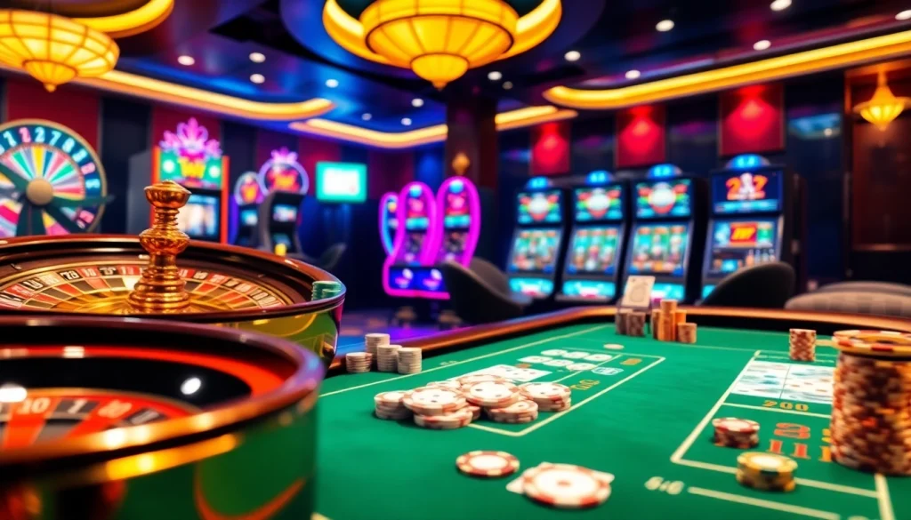 Experience thrilling gameplay at https://bl-555.io/ with vibrant casino visuals of roulette and poker tables.