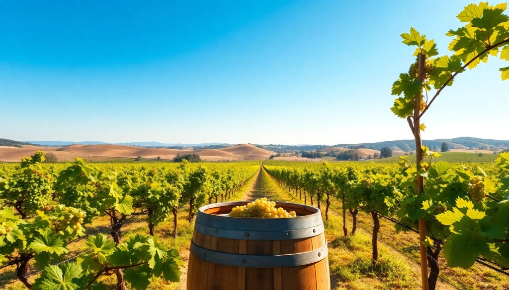 Experience the beauty of Sacramento Wineries with lush vineyards and rustic elements.