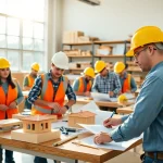 Students learning at construction trade schools in texas focus on hands-on training in a bright classroom.