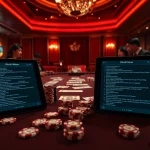 The official hidden wiki links integrated into a luxurious casino scene with poker chips and cards on the table.