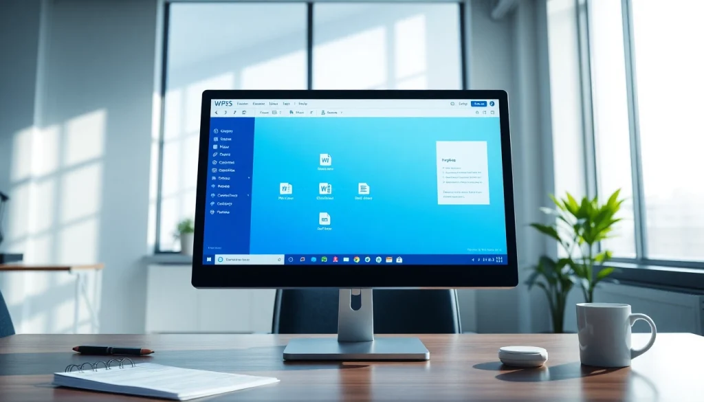 WPS下载 - 专业办公场景，展示电脑上的WPS Office软件。