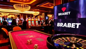 Players engaging with BRABET's online casino, showcasing vibrant gaming tables and colorful slot machines.