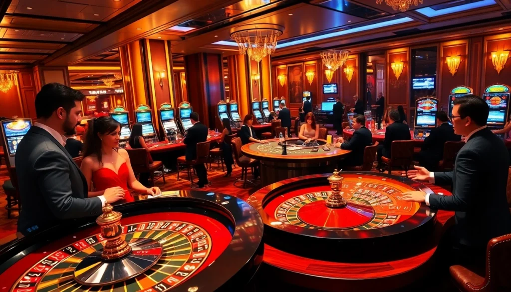 Engage in thrilling games at https://xx88.day/ with players at the vibrant roulette table.
