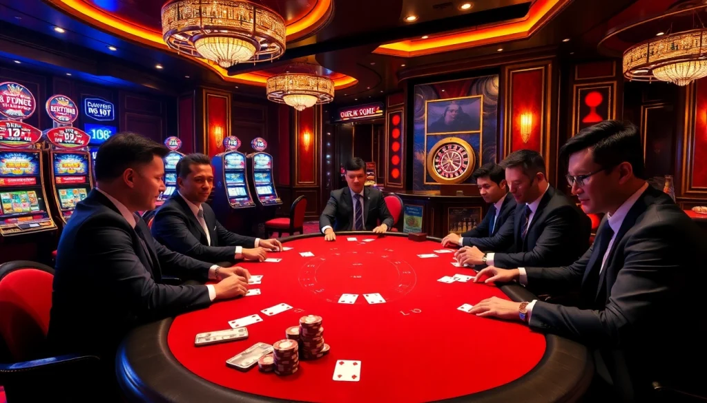 Exciting poker game at ww88 com casino, featuring professional players and vibrant ambiance.