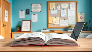 Showcasing das 142 learning environment with study materials, a laptop, and certification hints.