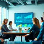 Gain valuable business growth insights through engaging discussions in a professional meeting.