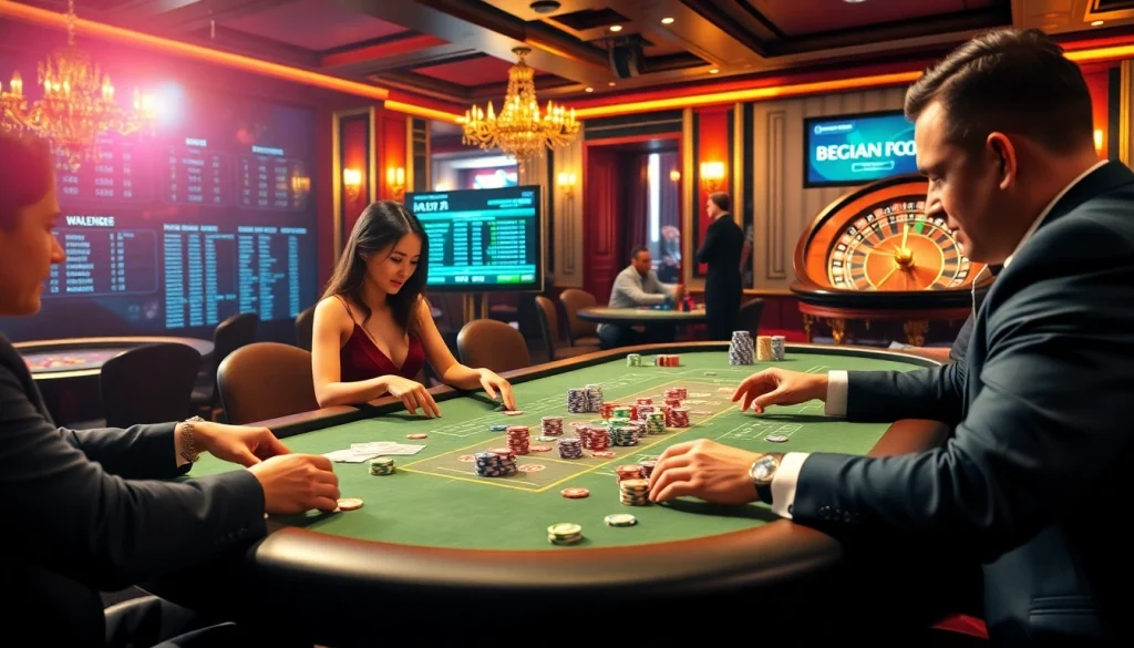 Experience exciting gameplay at https://lc88.jpn.com/ with a vibrant poker table and dealer in action.
