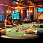 Experience exciting gameplay at https://lc88.jpn.com/ with a vibrant poker table and dealer in action.