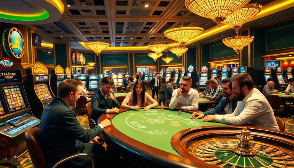 Players engage in a lively game at KJC casino, showcasing the excitement of gambling.