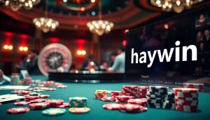 Haywin offers an engaging casino experience with players enjoying poker and roulette in a vibrant setting.