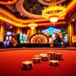 Players engaging in a thrilling poker game at 789 BET casino with vibrant lighting and excitement.