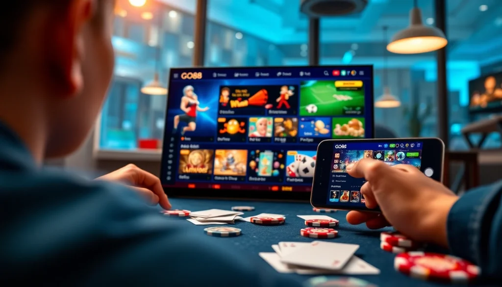 Engaging visual of the GO88 gaming platform interface at dittytalk.com showcasing a vibrant online gaming experience.