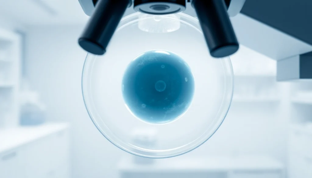 Osservazione della blastocisti in un laboratorio scientifico con dettagli cellulari distintivi.