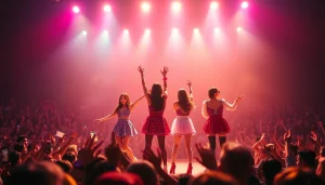 Experience vibrant Blackpink news through their energetic concert performance featuring the group on stage.