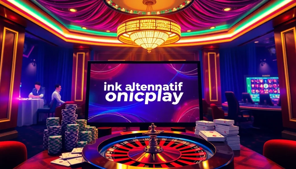 Experience the thrill of winning with link alternatif onicplay highlighted in a luxurious casino setting.