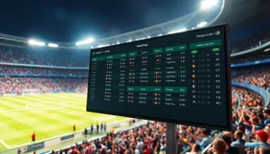 ตารางคะแนนที่แสดงสถิติการแข่งขันฟุตบอลล่าสุด