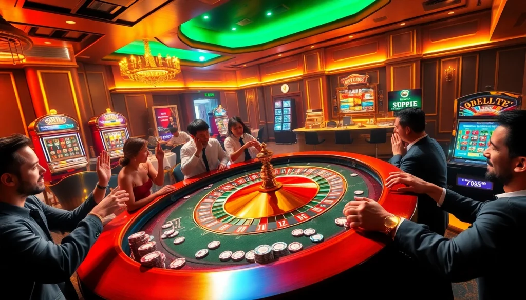 Players enjoying exciting roulette action at https://789cluber.com/ casino, capturing the thrill of gambling.