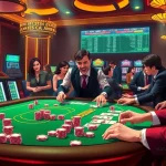 Players enjoying a thrilling game at the xxgg casino, surrounded by vibrant chips and slot machines.