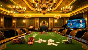 Experience the thrill of b52club with vibrant poker chips on an elegant gaming table.