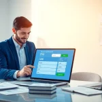 Efficient payment process for IPVA GO 2026 in a modern office setting.