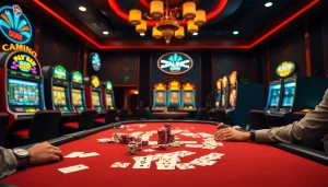 Experience the excitement of Tool xổ số siêu tốc in a luxurious casino setting with vibrant gaming elements.