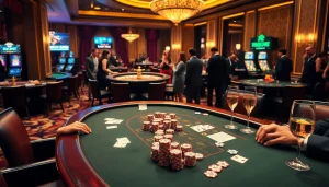 Experience excitement and luxury at https://tt88.fund/ with a high-stakes casino scene featuring poker and roulette.