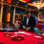 Experience the excitement of GG88 at a vibrant casino table with engaging players and dazzling games.