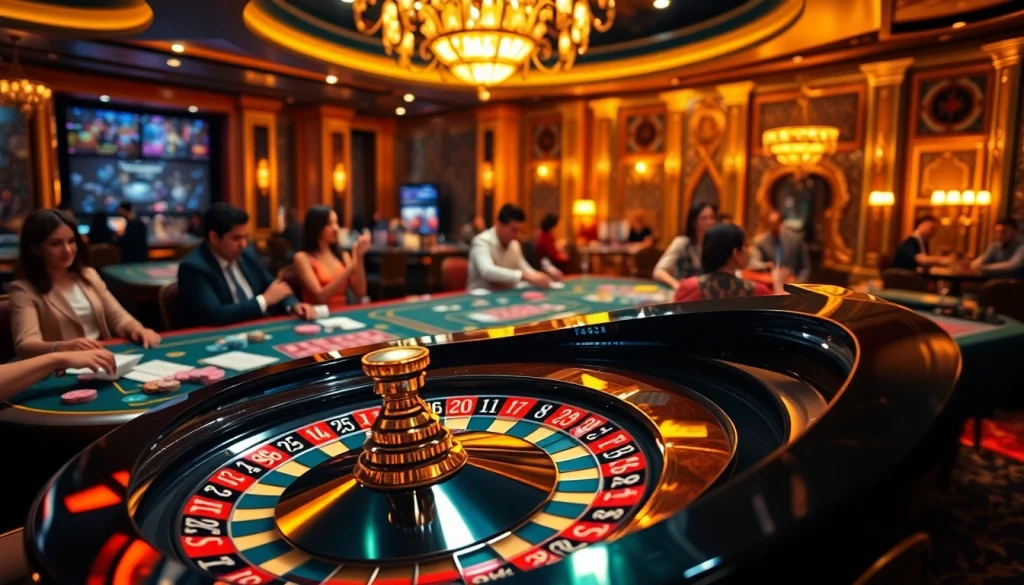 Para pemain menikmati pengalaman mendebarkan dengan datukwin alternatif di meja kasino yang penuh warna.