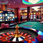 Gambling excitement at https://lc88.jpn.com/ with roulette and slot machines.