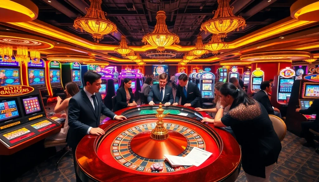 Trải nghiệm cảm giác hồi hộp khi chơi tại https://luck8.com với bàn roulette hoạt động và người chơi tham gia tích cực.