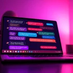 Engaging NSFW AI chatbot interaction on a sleek digital interface with playful text.