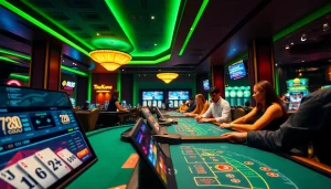 Exciting gaming scene at new88go.com with players engaged at a virtual casino.