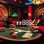 Players strategizing at a high-stakes poker table while enjoying the rr88 casino experience.