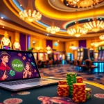 Engaging scene of Onicplay interface amidst bustling casino excitement, showcasing thrilling slot wins.