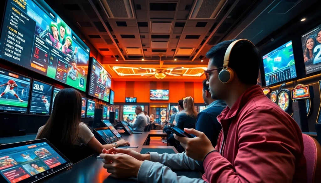 Exciting gaming scene at hello88win.live showcasing vibrant online betting with players engaged in casino games.