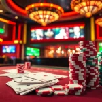 Nonton film indoxxi in a luxurious casino setting with poker cards, chips, and roulette wheel highlighted.