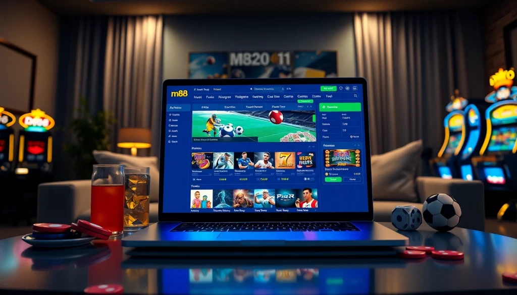 Experience online betting excitement at m88.com.mx with an engaging interface showcasing sports and casino games.