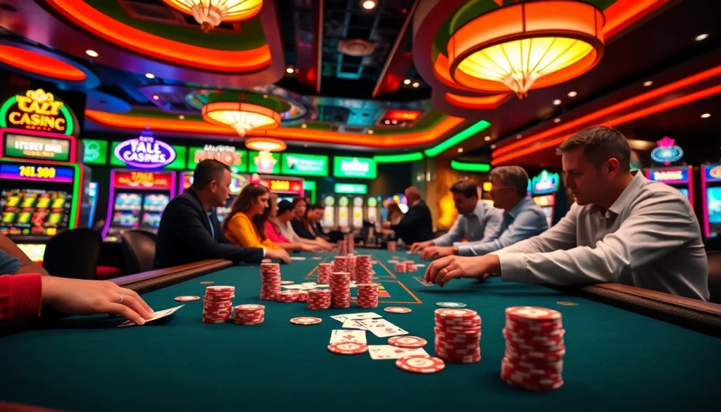 Engaging scene of cs2 gambling sites in an energetic casino game setting.