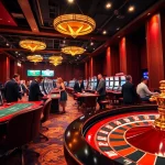Engaged players placing bets with sbobet in a glamorous casino setting filled with excitement.