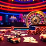 Join the excitement at the MK8 casino table featuring poker chips and roulette action.