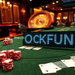 Engaging poker scene at Nhà cái OKFUN featuring stylish cards and vibrant chips.