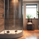 Installierte sonni Duschkabine 80x80 in modernem Badezimmer mit eleganten Details.