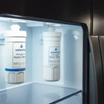 Waterdrop 5231JA2002A Refrigerator Water Filter in a modern kitchen, emphasizing freshness and quality.