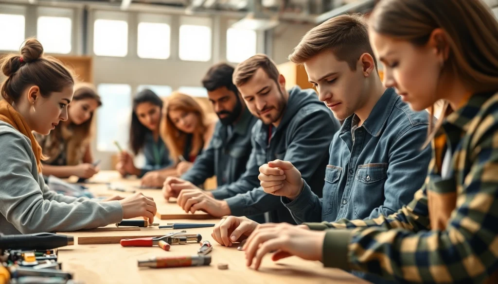 Students practicing trade skills at a Trade School Knoxville TN workshop to enhance practical expertise.