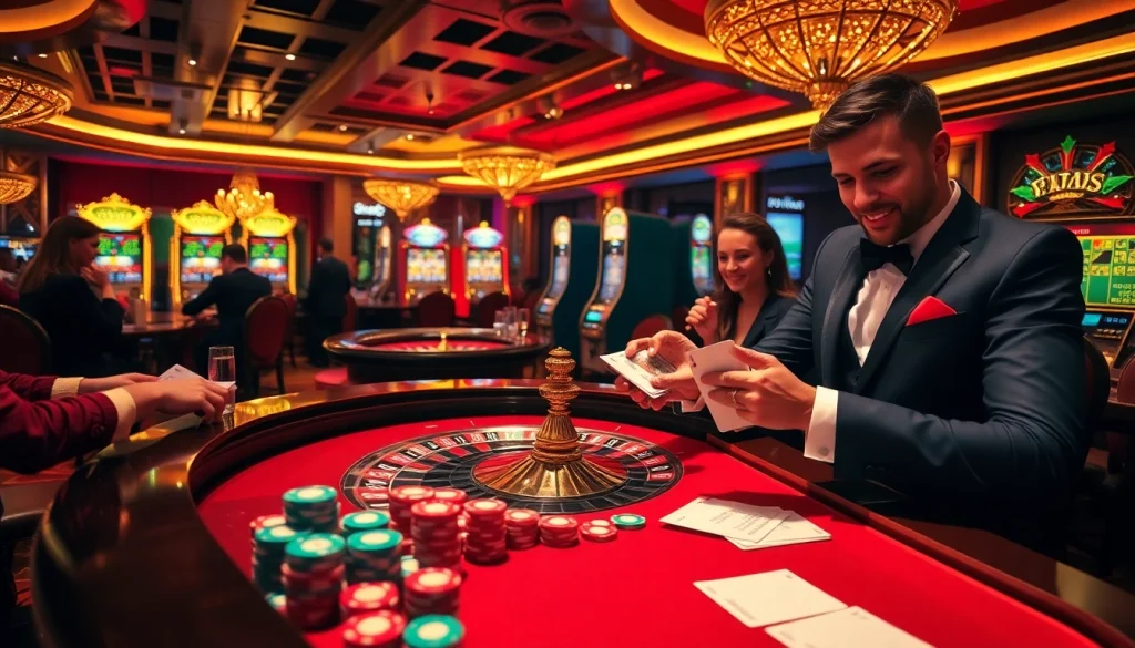 Experience a thrilling "555 win" moment at a luxurious casino gaming table with vibrant Poker chips and roulette.