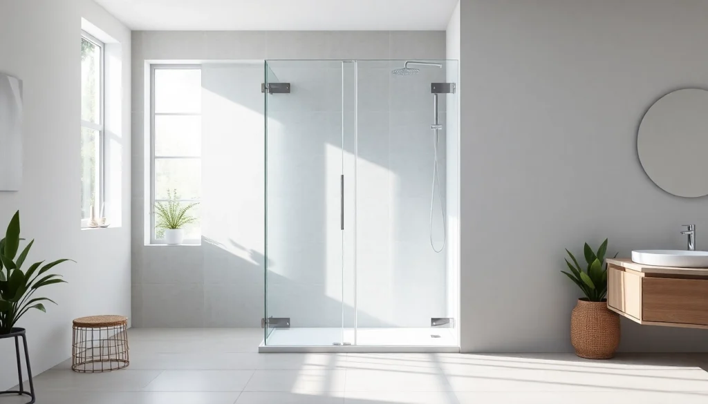 Showcase of shower doors UK in a modern bathroom with glass and chrome features.